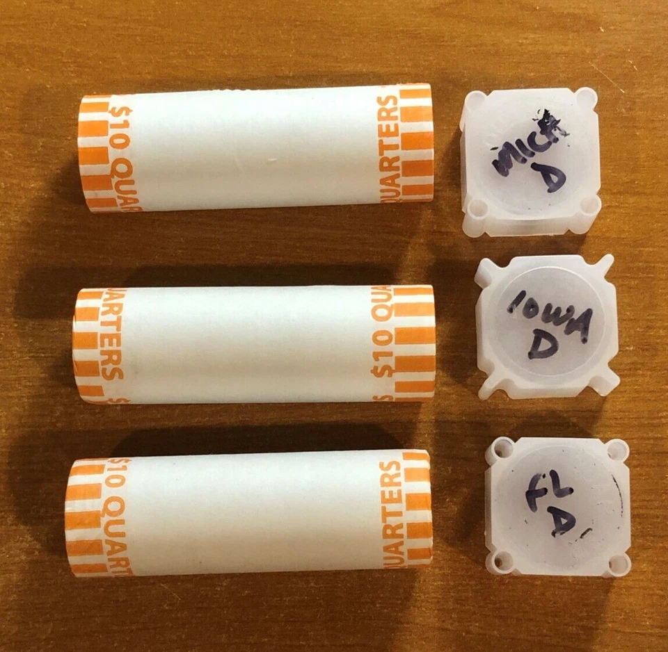 2004 D State Quarter Rolls 3 Uncirculated - Michigan,Iowa,and Florida - Image 1 of 1