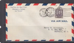 CANADA, 1929 First Flight cover, Montreal to Buffalo, NY via Toronto. - Picture 1 of 1