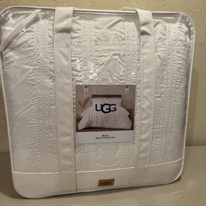 Ugg Becki Queen Comforter Set 90”X92” 2Shams-26”X21” Color-Snow (White) NEW - Picture 1 of 10