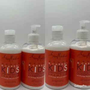 (4) Shea Moisture Kids Extra-nourishing Shampoo & Conditioner Mango Carrot 7.7oz - Picture 1 of 7