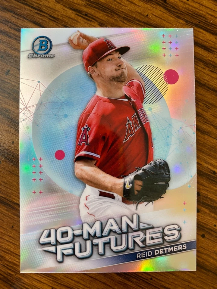 2021 Bowman Chrome Hobby REID DETMERS 40-Man Futures Refractor - Angels - Image 1 of 1