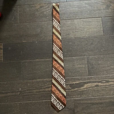 Винтажный коричневый галстук HABAND Como Италия гобелен - Изображение 1 из 4
