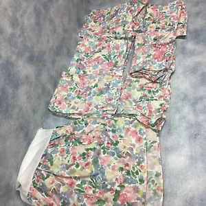 Springmaid Floral Impact Gladys Daneman Twin 7 Piece Set Sheets Bed Skirt Shams - Picture 1 of 10