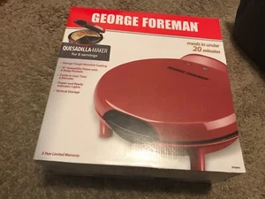 George Foreman Quesadilla Maker Red GFQ001 10-Inch Nonstick Kitchen 6 Pocket - Picture 1 of 3