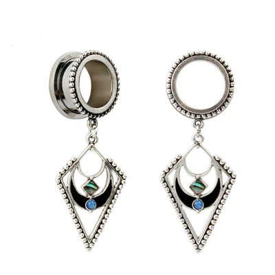 COLGANTE DIAMANTE GEMA ACERO INOXIDABLE OREJA TÚNELES PIERCING ESTIRADOR JOYERÍA TU137 Foto 1 de 3