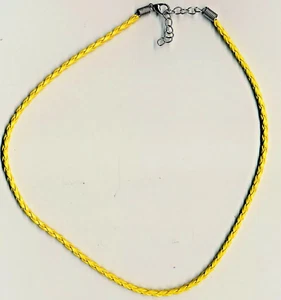 Pulsera Cuero Trenzado Color Amarillo 9" - 7 1/2" Largo B5-B7 - Imagen 1 de 1