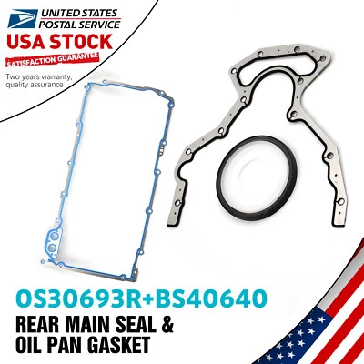 Kit de junta de cárter de aceite y sello principal trasero para Cadillac Chevy GMC 4.8 5.3L 6.2L 6.0L Foto 1 de 4
