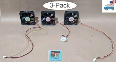 3-Pack: Evercool 80mm Ball Bearing Case Cooling Fan, 2x 3pin,1x 4pin Molex Power - Image 1 of 4