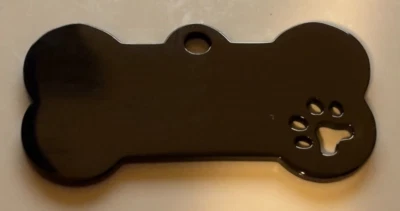 ENVÍO GRATUITO A EE. UU. - ETIQUETAS DE IDENTIFICACIÓN DE PERRO GATO/MASCOTA GRABADAS CON LÁSER CON HUELLA HUECA Foto 1 de 4