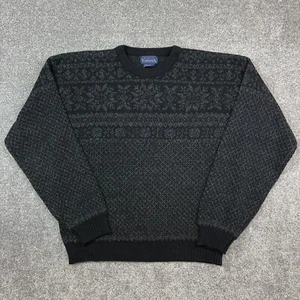 Vintage Basic Editions Sweater Mens Large Pullover Knit Geometric Grandpa Cosby - Picture 1 of 6
