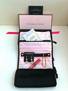 Victorias Secret Jewelry Make Up Bag Purse Black Travel LTD Edition Box NWT $65 