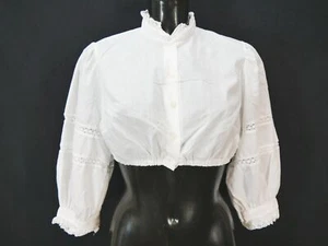 Gr.42 Dirndlbluse weiß Bluse für Dirndl C&A Baumwollmischung Spitze B10303 - Bild 1 von 4