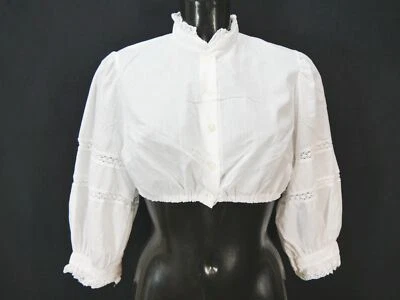 Gr.42 Dirndlbluse weiß Bluse für Dirndl C&A Baumwollmischung Spitze B10303 - Bild 1 von 4
