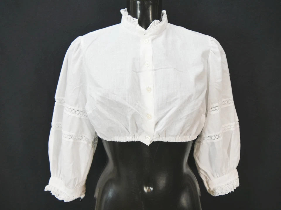 Gr.42 Dirndlbluse weiß Bluse für Dirndl C&A Baumwollmischung Spitze B10303 - Bild 1 von 4