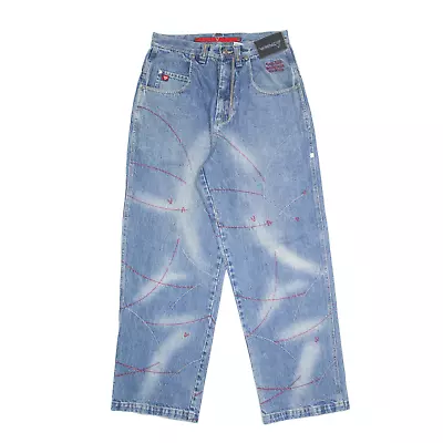 VOKAL Jeans Ricamati Denim Blu Rilassati Uomo Diritti W29 L30 • 63.61€