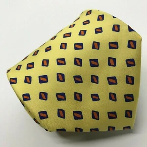 NWT BROOKS BROTHERS Makers 56L Mens Silk Necktie Yellow Geometric Tie USA Made - Picture 1 of 5
