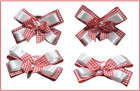 Red Gingham School Hair Bows
