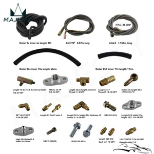 Komplettes Turbo-Ölleitungs Einlass Ablass Rücklauf Kit T3 T4 T70 T04S T04Z T4E - Picture 1 of 9