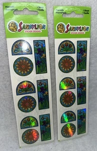RARE 2 Pack SANDYLION Stained Glass Sticker Sheets, FACTORY SEALED - Picture 1 of 5