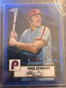 Mike Schmidt Topps Chrome 2021 Plantinum Anniverary Blue Prizm - Bild 1 von 2