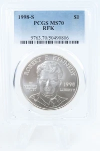 1998-S PCGS MS70 RFK Silver Modern Commemorative Dollar - Picture 1 of 2