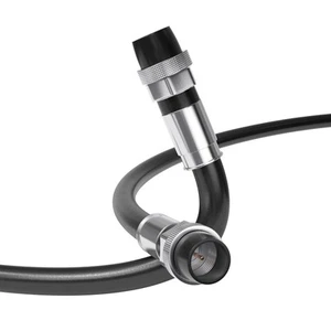 Black, Booted RG6 Coaxial Cable, All Weather Proof Coax, 1.5 Feet (0.45 Meter) - Picture 1 of 7