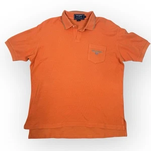 VTG 90s Polo Sport Ralph Lauren Mens Large Waffle Knit Polo Shirt Orange - Picture 1 of 10