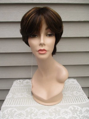 Peruca Monofilamento Top MYSTERY 6/28H CHOCOLATE RUSSO Marrom Escuro com Cobre HL NOVA SEM ETIQUETAS - Imagem 1 de 4