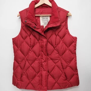 Eddie Bauer gefütterte Gänsedaunenweste Herren Large weinrot durchgehender Reißverschluss Outdoor - Bild 1 von 8