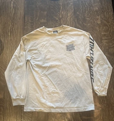 Camiseta Santa Cruz Skateboard Manga Larga - Tostada - Mediana - Gráficos Negros Foto 1 de 4