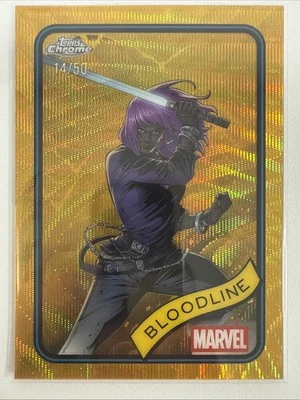 2025 Topps Chrome Marvel Bloodline Gold Wave Refractor 14/50 - Image 1 of 4