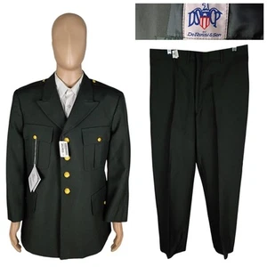 Vintage NEU DeRossi & Sohn Armee Uniform zweiteilig grün Wollmischung 46R Hose 34X28 - Bild 1 von 18