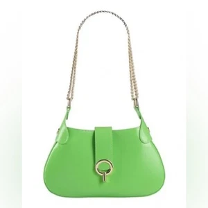 Sandro Lime Green Sweet Janet Chain Leather Shoulder Bag - Picture 1 of 5
