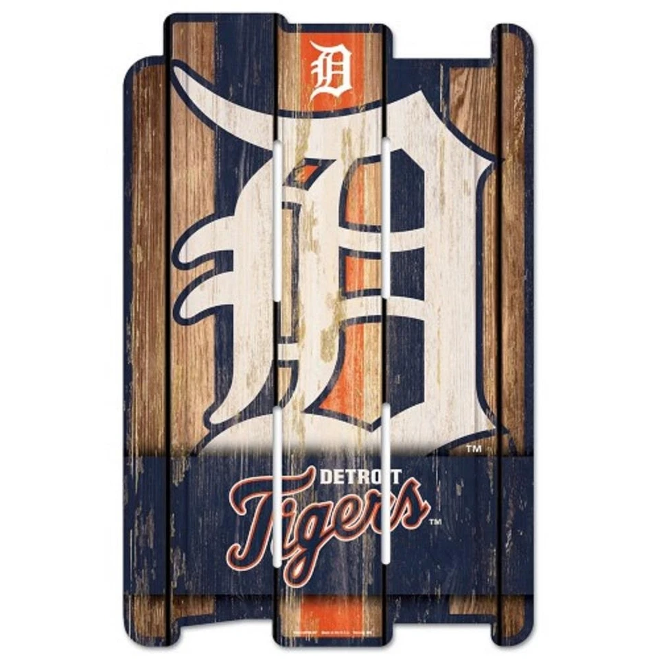 Detroit Tigers Wood Fence Sign 11"x17" [NEW] MLB Wall Man Cave Fan Wall - Image 1 of 1