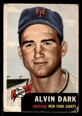 1953 Topps #109a Alvin Dark - en muy buen estado *TedsCardShack* Foto 1 de 2