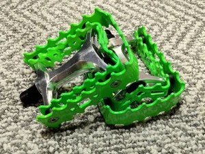VP Double Trap Pedals 9/16" Old School Bmx Day Glow Green - Picture 1 of 3