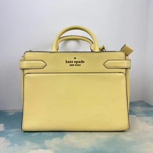 Kate Spade Staci MED Umhängetasche Lemon Butter Yellow Ledertasche gebraucht sauber außen - Bild 1 von 15