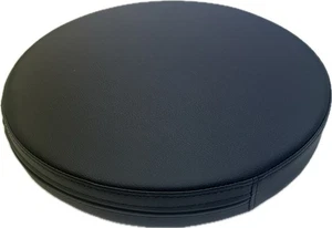 Rotonda Cuscino Coprisedile Imbottitura Esterno Skai Anti-scivolo 3 Taglie Nero - Picture 1 of 6