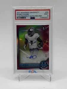 2021-22 Bowman University #BCPA-RD Romeo Doubs Chrome Prospects Auto Red #/5 - Picture 1 of 2