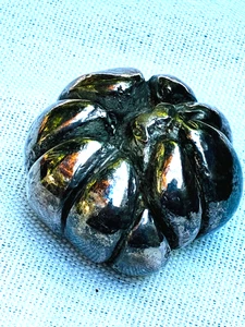 Vintage Maitland-Smith fermacarte metallo argento pesante petali di gemme BRUTALISTA modernista - Foto 1 di 6
