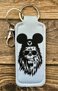 Lip Balm Holder Keychain White Chewbacca Chewy Mickey Ears Sunglasse Travel RTS - Picture 1 of 1
