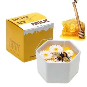 Vela de abeja y margarita - Velas de cera de abejas pura para el hogar perfumadas, 5,6 oz vainilla y... - Imagen 1 de 8