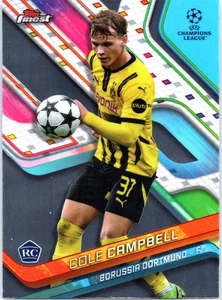 2024-25 Topps Finest UEFA Cole Campbell #58 Refractor RC Borussia Dortmund - Picture 1 of 2