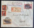 1921 Memel Cover First Airmail stamps SC# C1 & C3 To Zoppot Danzig CV $117