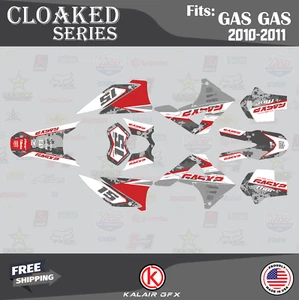 Graphics Kit for GasGas EC125 EC200 EC250 EC300 EC450 (2010-2011) Cloaked - Red - Picture 1 of 6