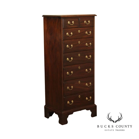 Henkel Harris Chippendale Style Mahogany Lingerie Chest Cover