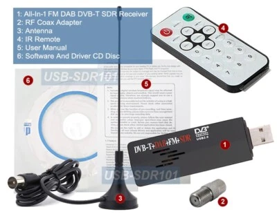Sintonizador de radio grabadora sintonizador DVB-T receptor SDR USB FM DAB basado en PC premium Foto 1 de 4