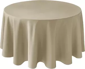 Textured Fabric Tablecloths 90" round for Tables' Diameters from 36" to 60", Nat - Picture 1 of 12