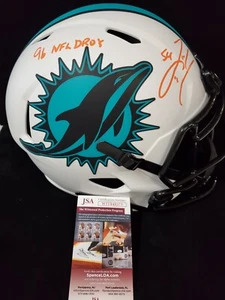 MIAMI DOLPHINS ZACH THOMAS SIGNED INSC FULL SIZE LUNAR REP HELMET JSA COA - Picture 1 of 3