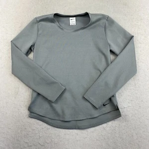 Nike Shirt Women's Gray Small Therma Fit Solid Long Sleeve Tee - Picture 1 of 6